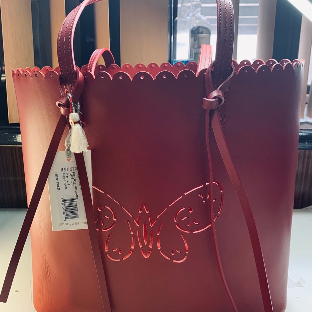Johnny Was Butterfly Perforated Tippi Tote